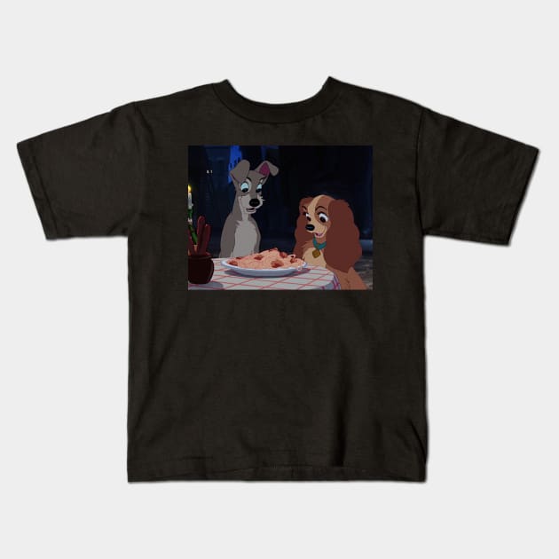 Lady and Tramp Kids T-Shirt by Mirella Sato